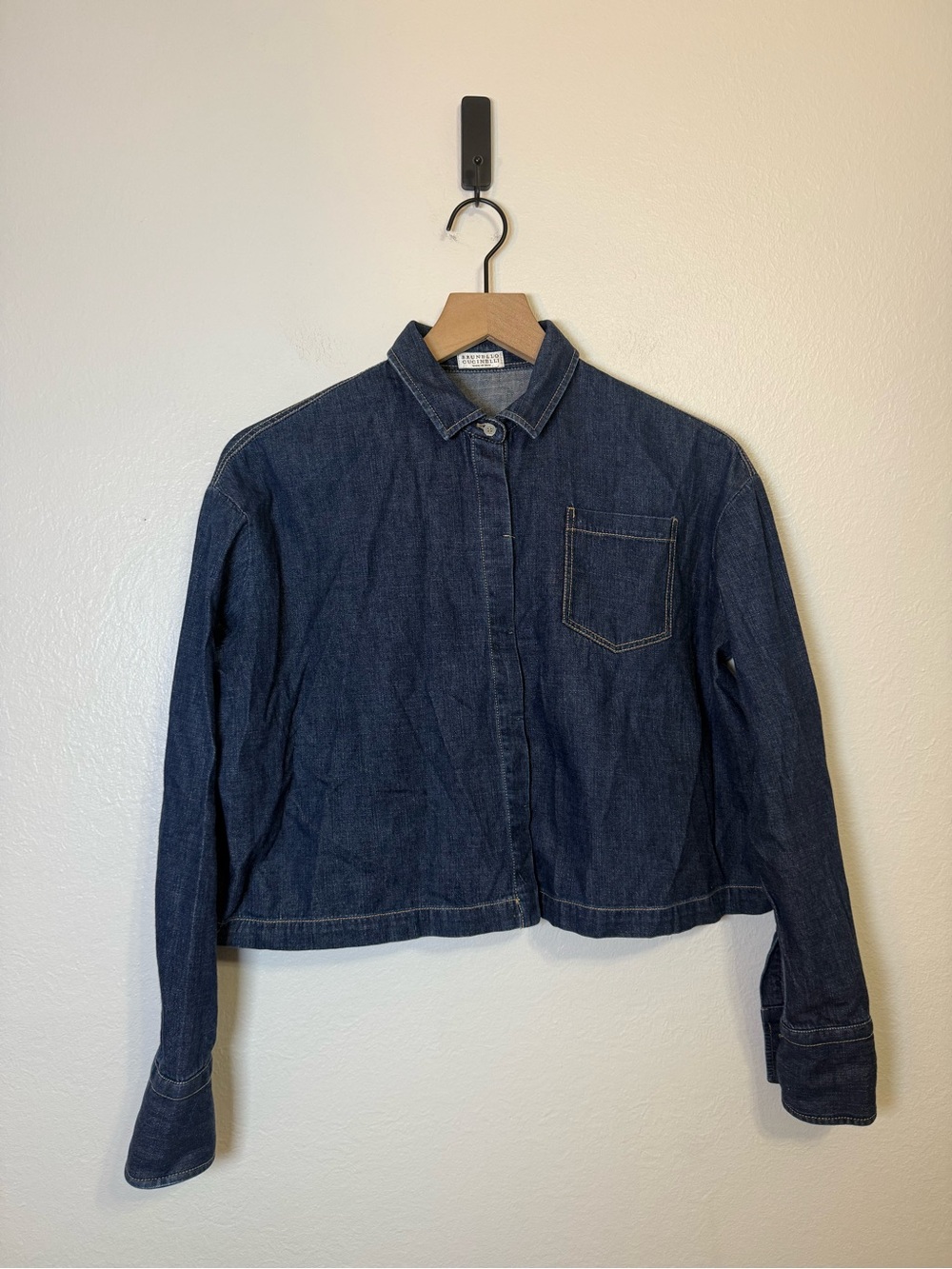 Brunello Cucinelli Boxy Denim Button Down Shirt